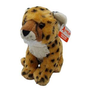 Wild Republic Baby Cheetah Spotted Cat Stuffed Animal Plush 10" Kitten Cub